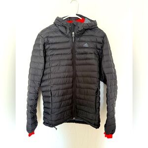 Adidas Climaheat Men's Black Hooded Down Puffer Jacket